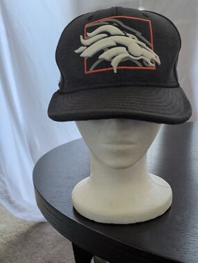 9Fifty Black Trucker Hat with Orange and White Broncos Patch